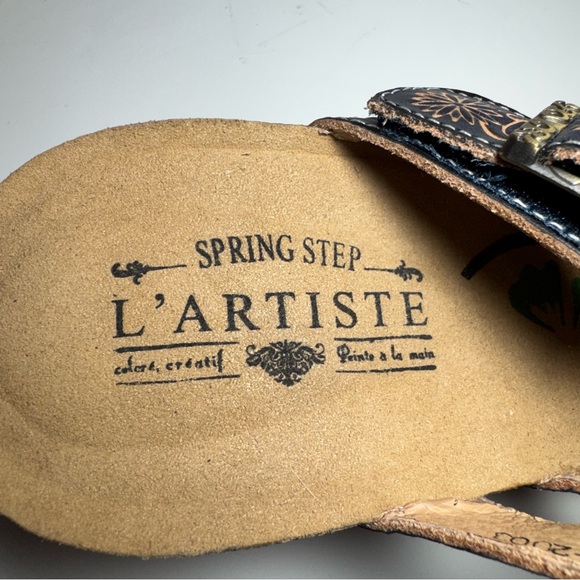 L’Artiste by Spring Step Thevana Leather Wedge Sandals 42 US 10 Blue Orange. - Picture 4 of 10